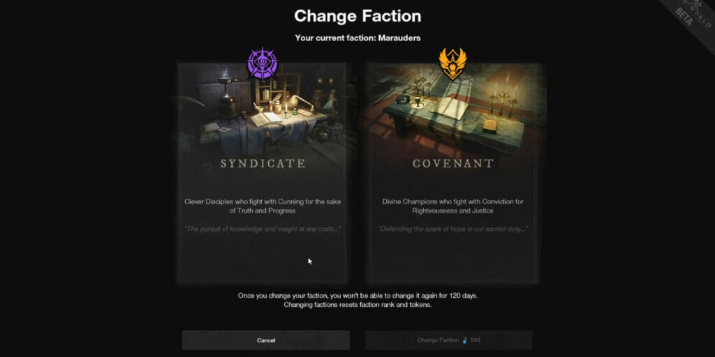 how to join a faction in new world