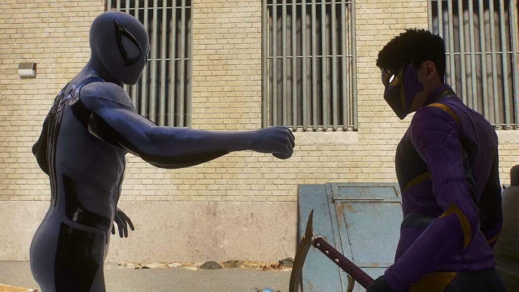 spider-man trying to fist bump wraith
