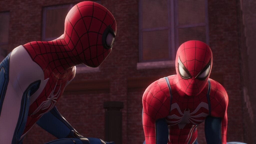 both spider-men meeting up