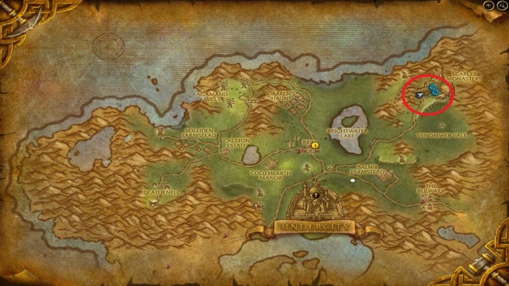 scarlet monastery location wow