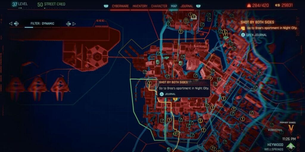 Cyberpunk 2077: Bree's apartment location on the map