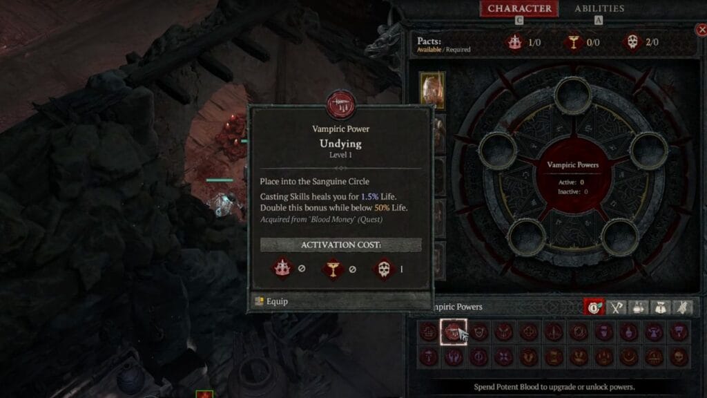 Vampiric Powers in Diablo 4