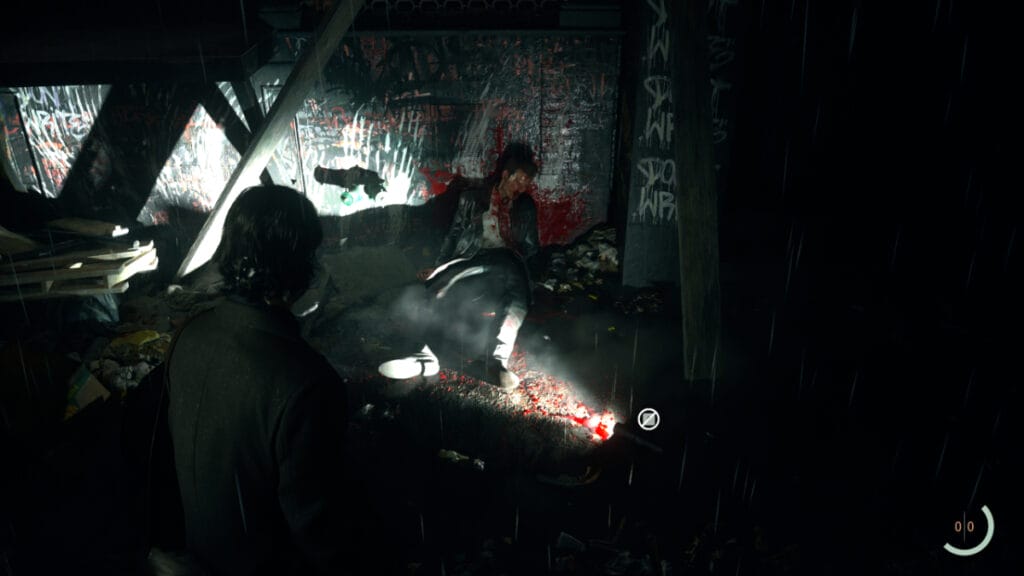 Alan investigates a murder scene in Remedy Entertainment's new survival horror game