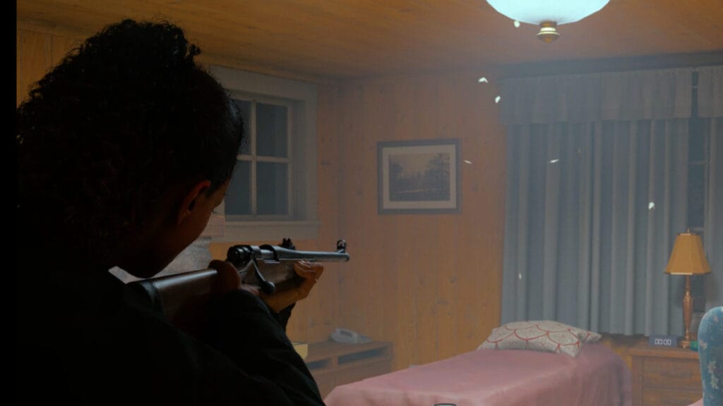 Saga points a rifle in Remedy Entertainment's new survival horror game