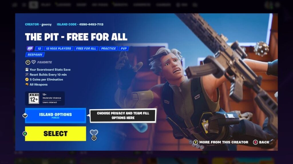 Fortnite Map The Pit Free For All 