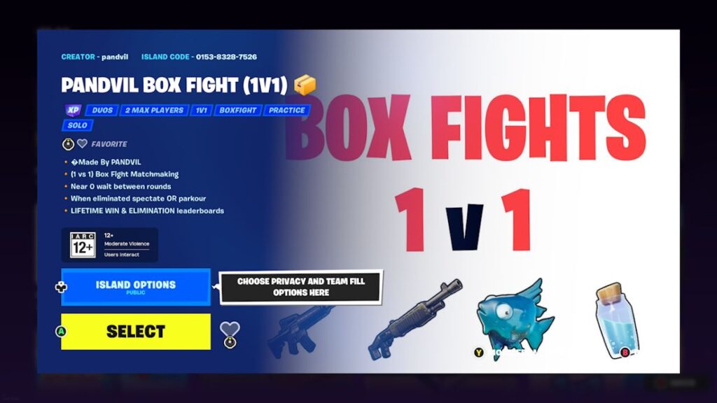 Fortnite Map Pandvil Box Fight 1v1