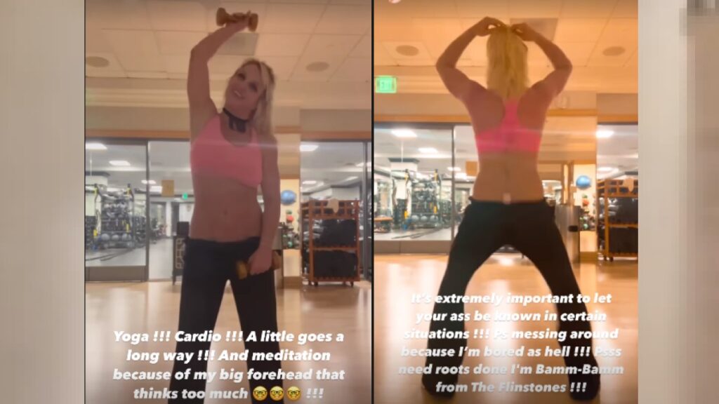 Britney working out at the gym