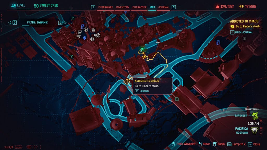 Addicted to Chaos garage location in Cyberpunk 2077