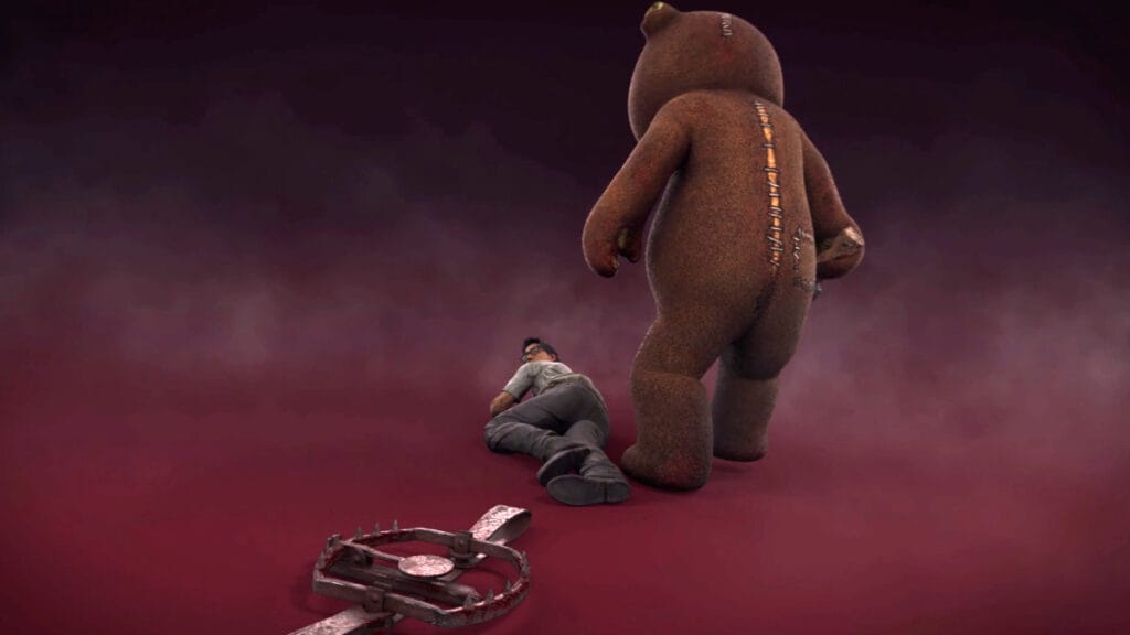 Naughty Bear performing his Mori in Dead by Daylight