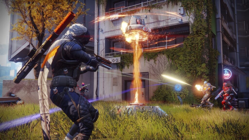 Characters raise their weapons in Destiny 2, one of the best free PC games in 2023