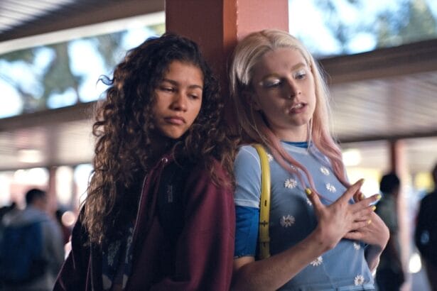 Zendaya and Hunter Schaefer in Euphoria, which HBO has set season 3 for a 2025 release