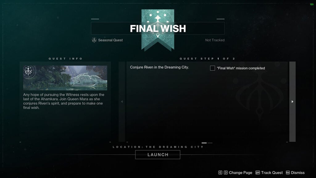 Destiny 2: Final Wish Quest Steps
