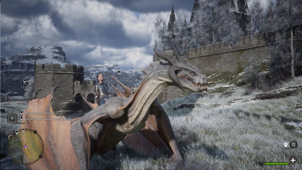 The player rides a dragon in the Harry Potter RPG from Warner Bros. Games