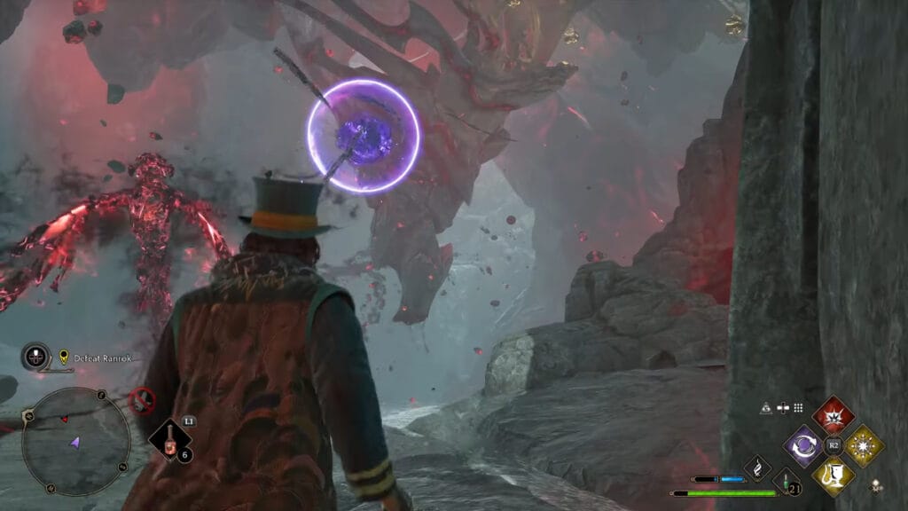 A purple orb in the final boss fight in Warner Bros. Harry Potter RPG