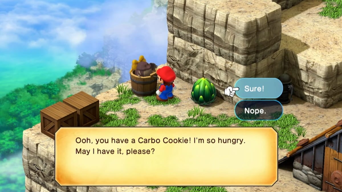 how to get and use the carbo cookie in super mario rpg