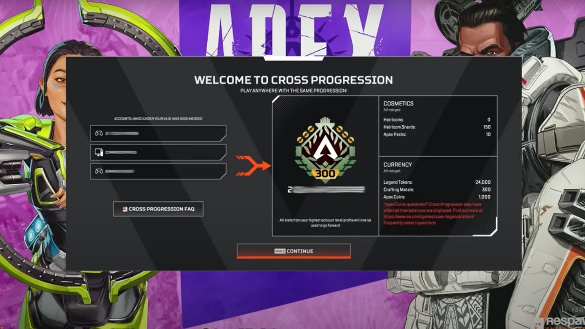 FINALLY! Apex Legends Cross Progression