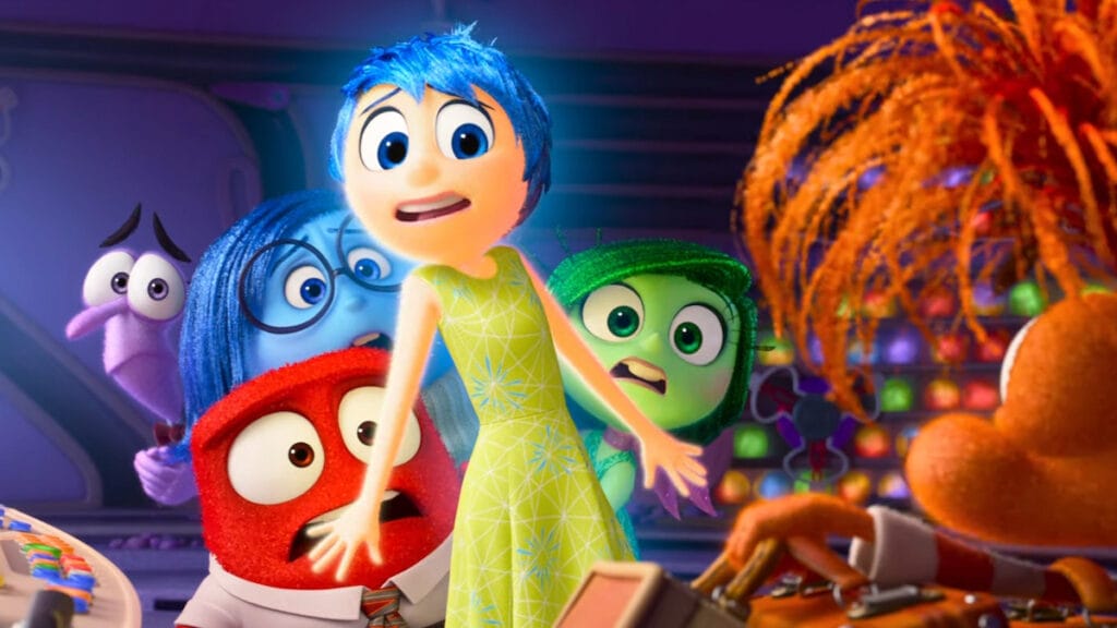 A still image from the Inside Out 2 teaser trailer featuring the main emotions.
