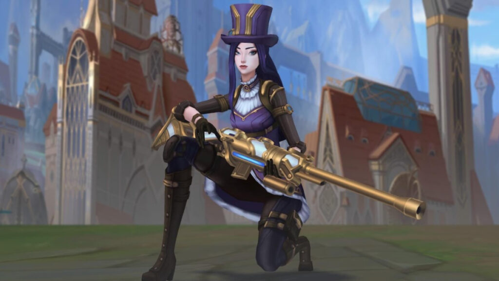 A character poses with a gun in League of Legends