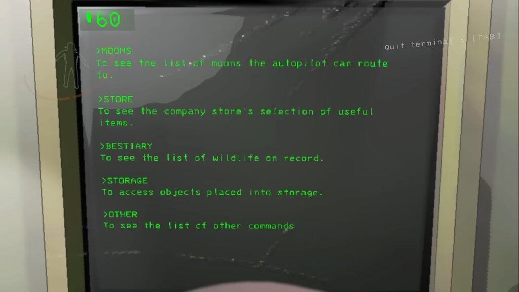 The computer terminal in Lethal Company