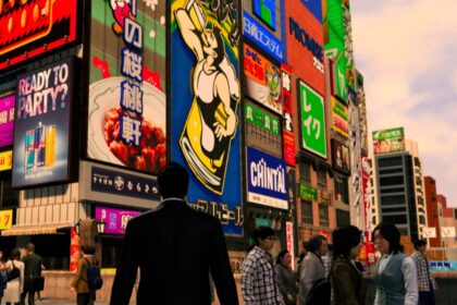 Kiryu looks at ads in Like a Dragon Gaiden: The Man Who Erased His Name