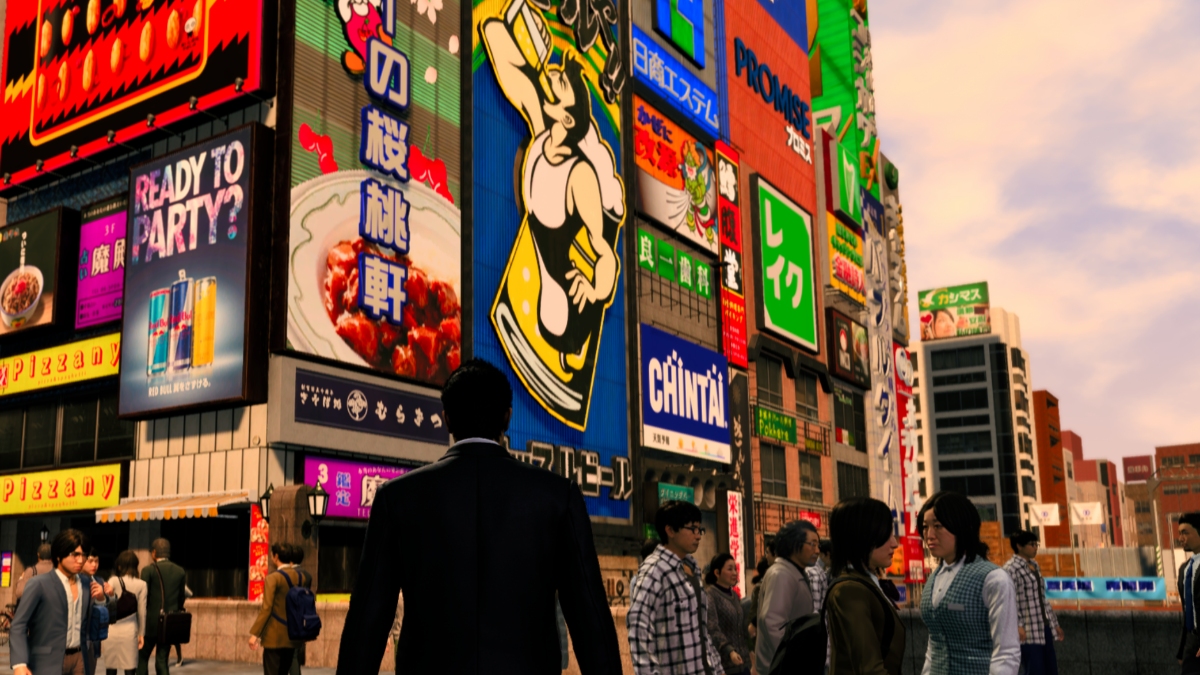 Kiryu looks at ads in Like a Dragon Gaiden: The Man Who Erased His Name