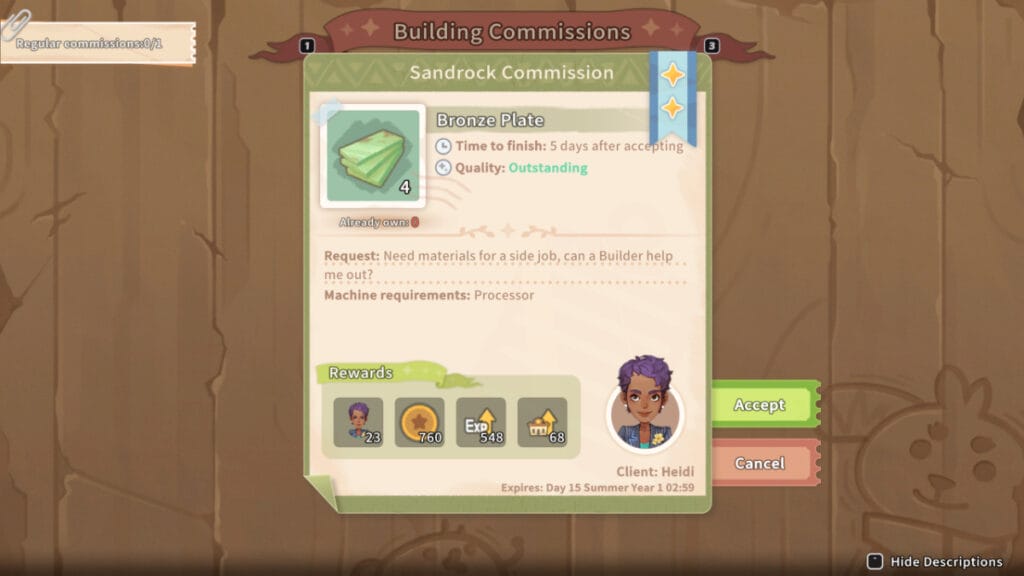 The commission board in the new crafting game by Pathea Games