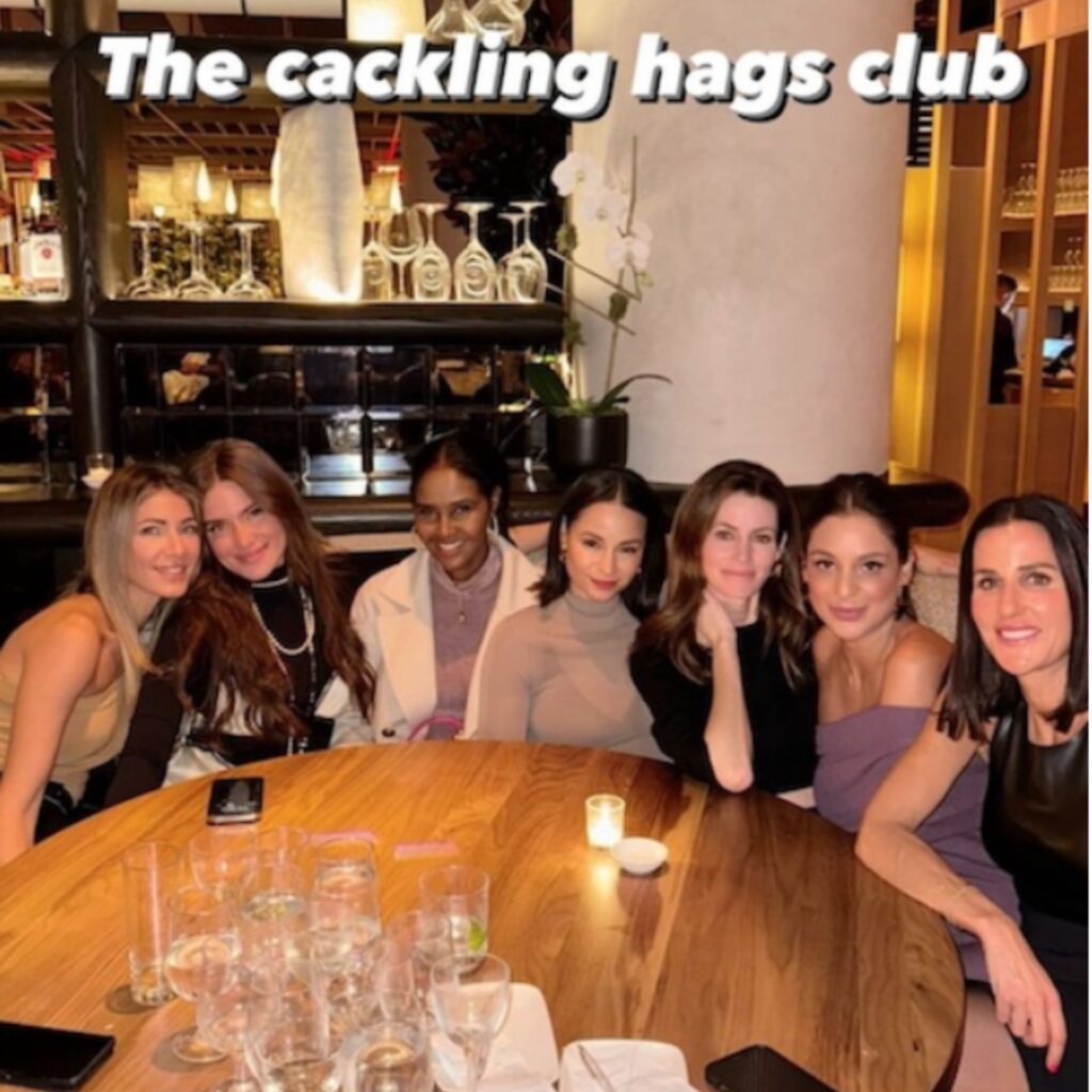 RHONY cast having drinks with a Bravo producer