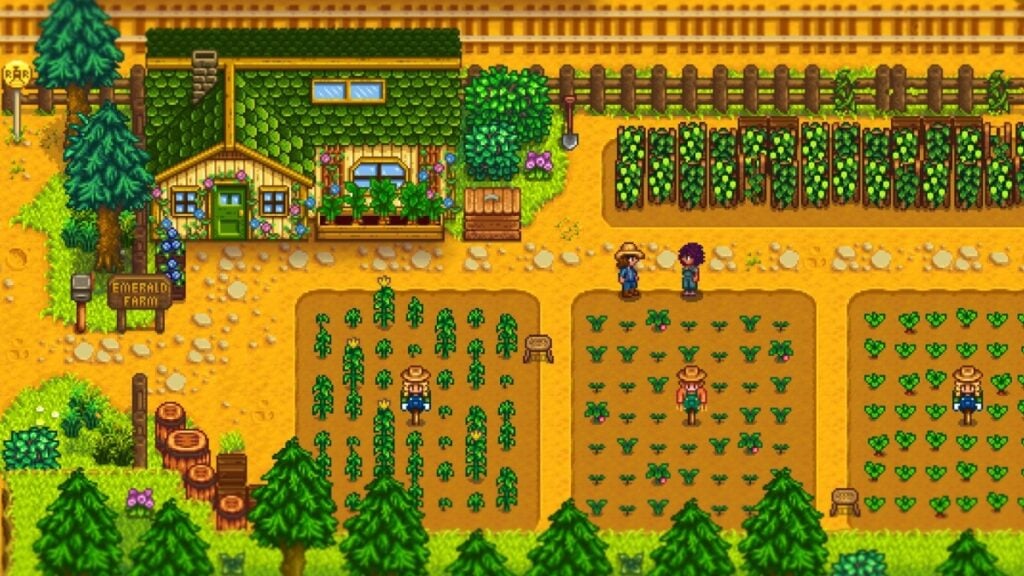 A farm scene from the Stardew Valley expanded mod
