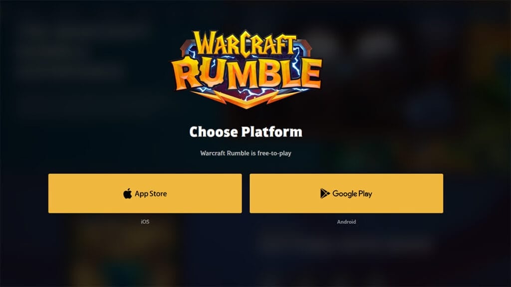 Warcraft Rumble Available Platforms