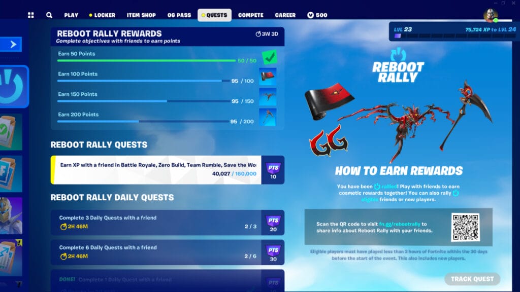 fortnite reboot rally quests