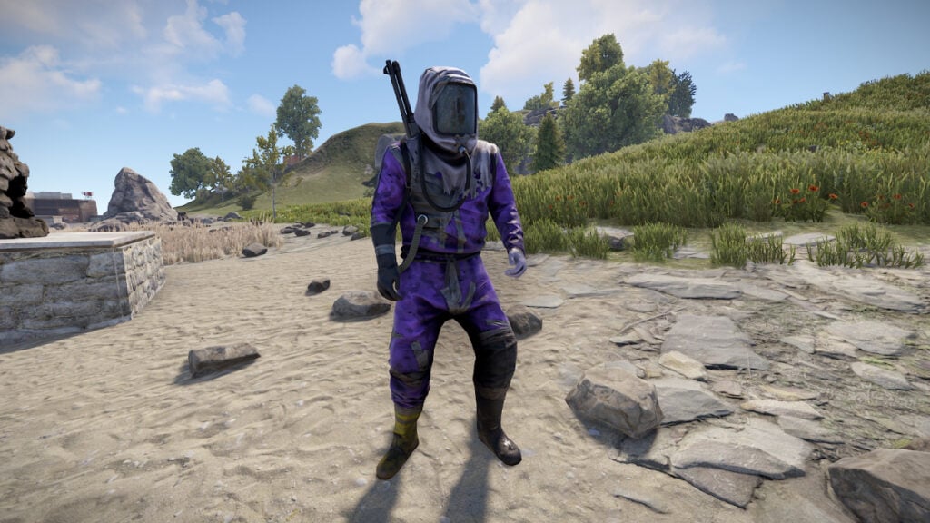 Image of Purple Hazmat Suit skin in Rust