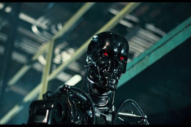 A shot of the endoskeleton from Terminator