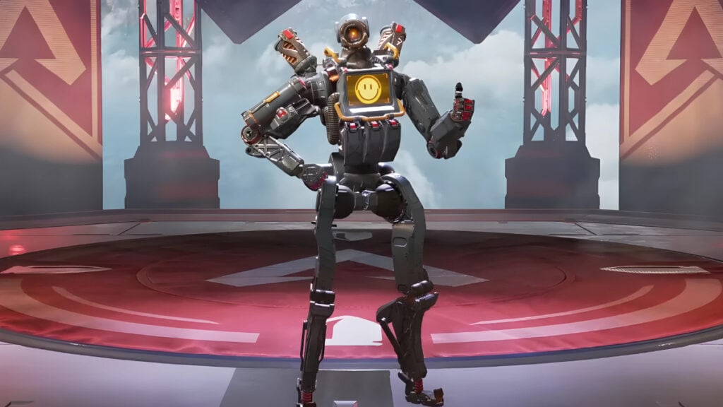 A character poses after winning in Apex Legends