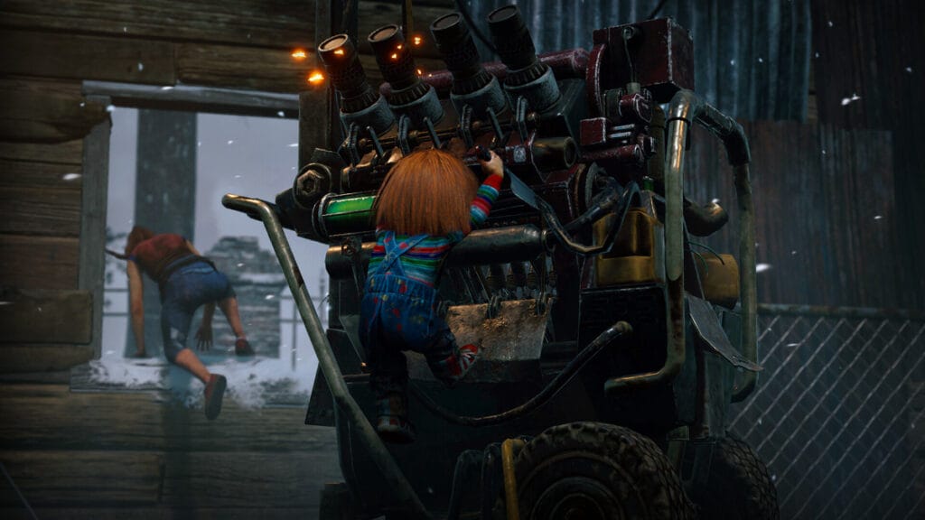 Meg escapes a window while Chucky breaks a generator, a situation that might call for a 3-gen solution in Dead by Daylight