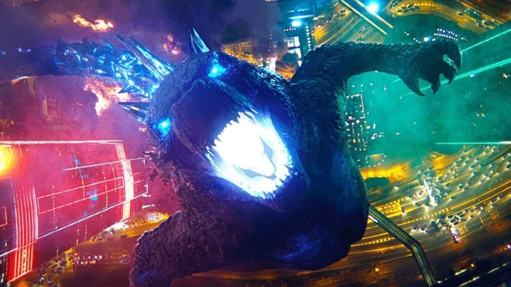 A shot of Godzilla charging his atomic breath in Godzilla vs Kong