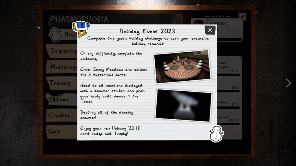 All Steps in the Holiday Event 2023 in Phasmophobia