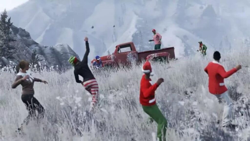 How to pick up snowballs in GTA 5