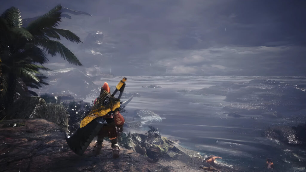 A character looks out over the sea in Monster Hunter World