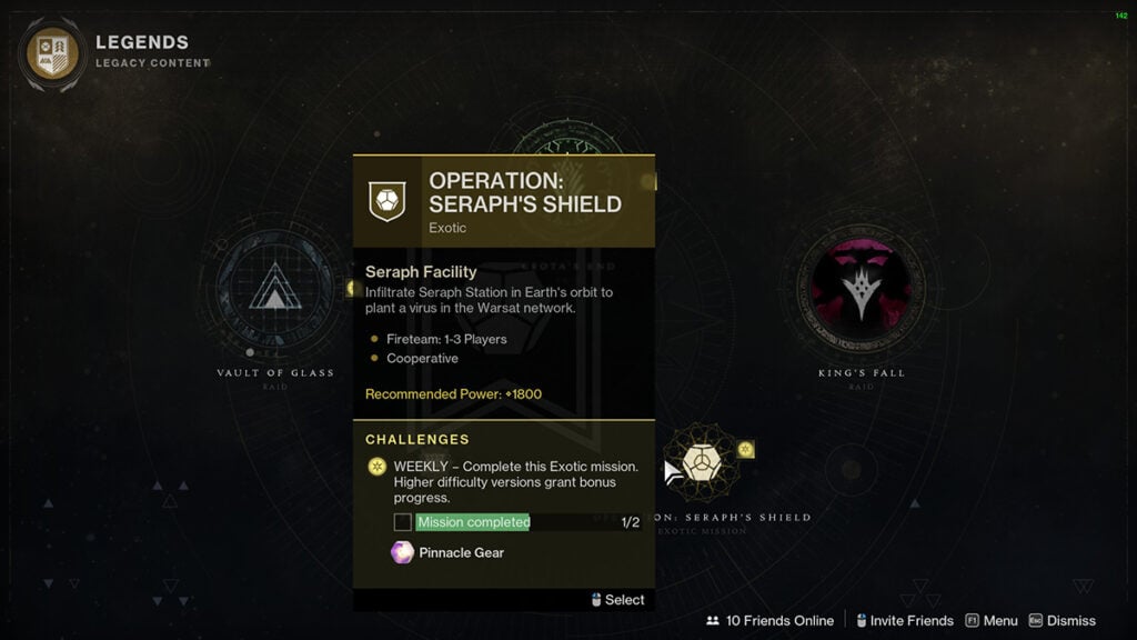 How To Start Operation: Seraph's Shield in Destiny 2