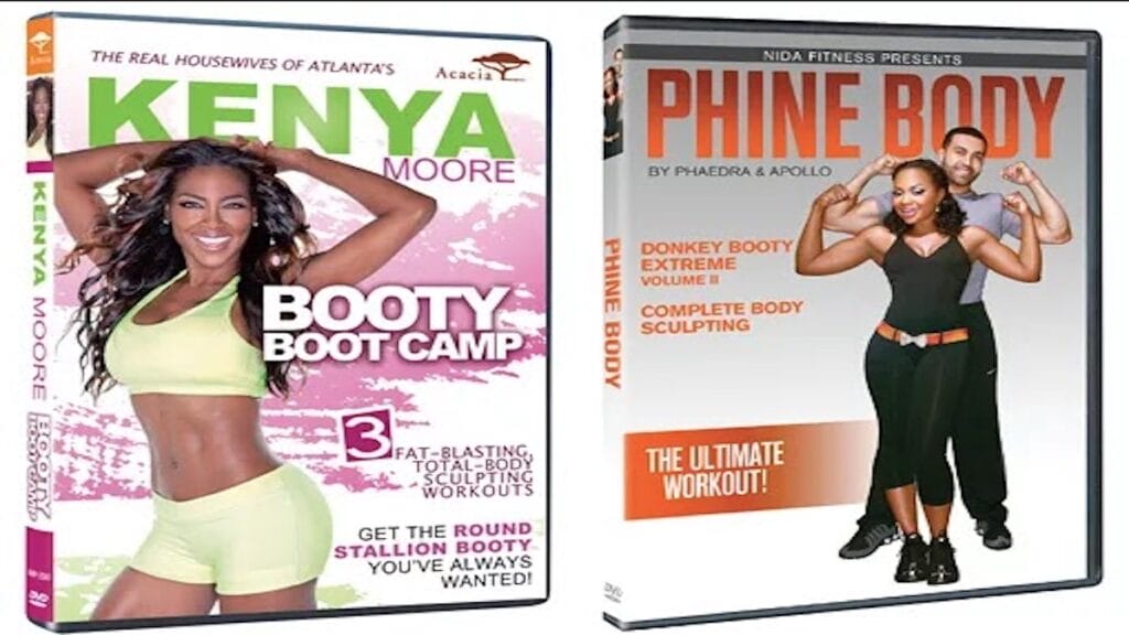 Kenya Moore and Phaedra Parks dueling workout videos on Real Housewives of Atlanta. 