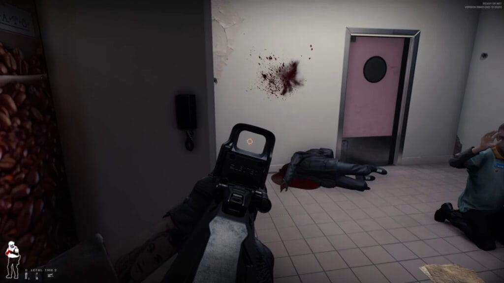 The player clears a room in Ready or Not