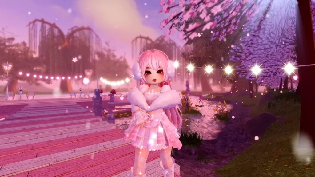 Moshi strikes a pose in Royale High, after explaining how to earn diamonds