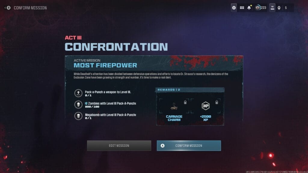Most Firepower MWZ Mission objectives