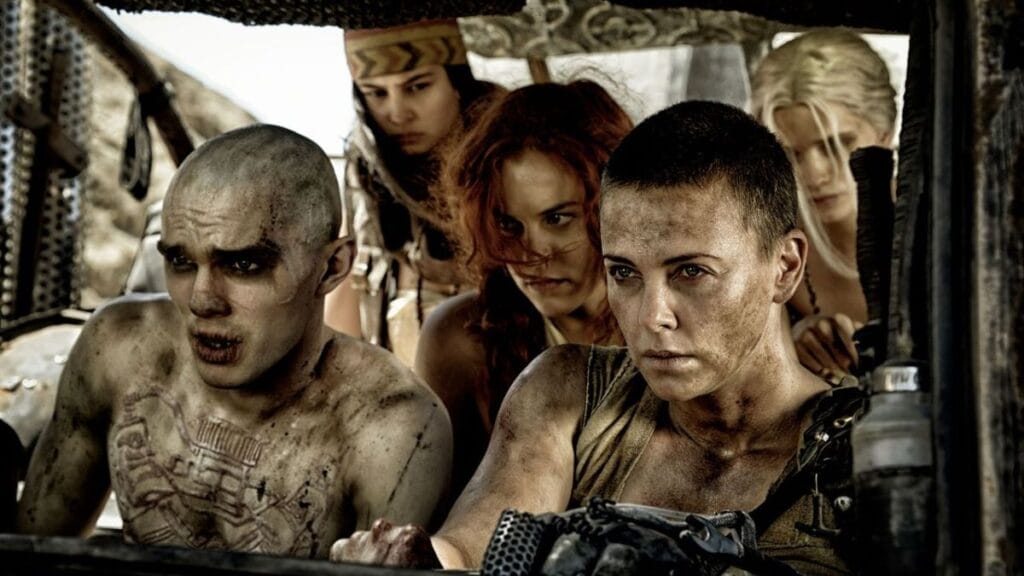 A shot of Furiosa from Mad Max Fury Road