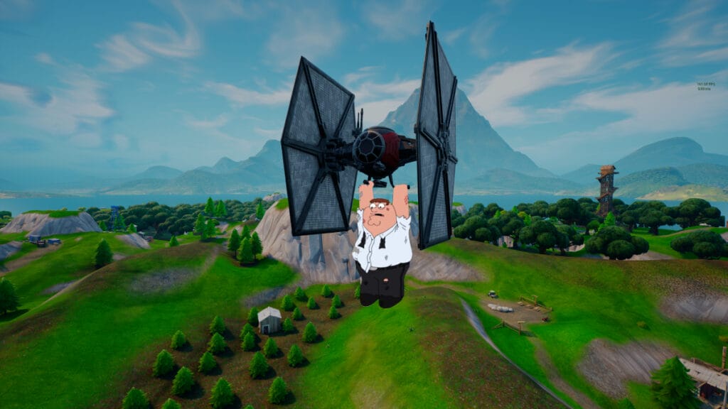 peter griffin holding a glider in fortnite
