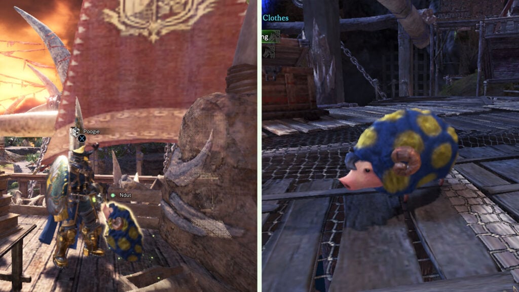 White Jammies Poogie costume in MHW