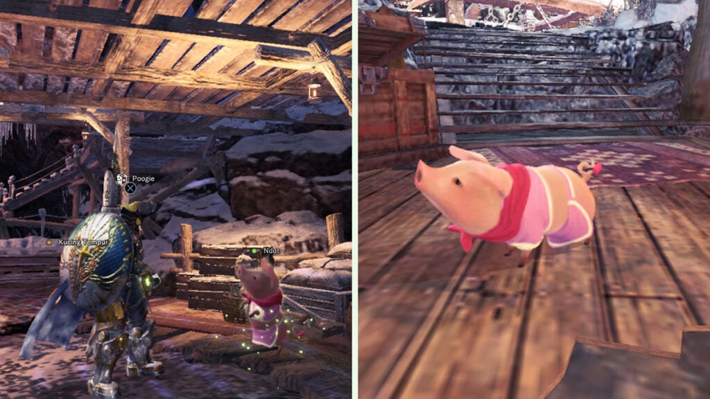 Pretty in Pink Poogie costume in MHW Iceborne