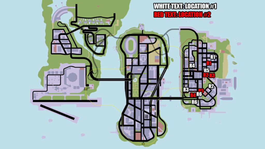 All Portland Rampage locations in GTA 3