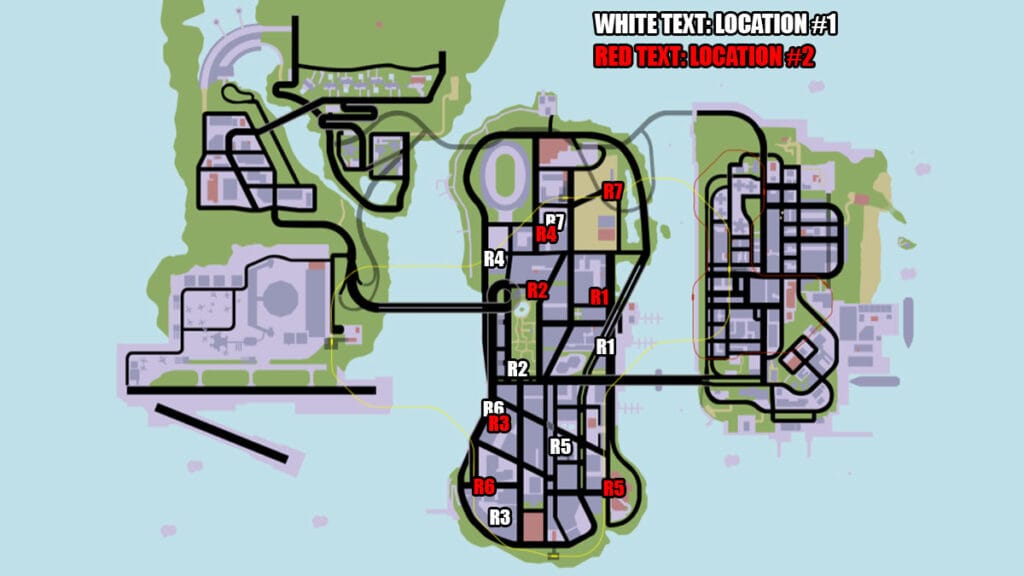 All Staunton Island Rampage locations in GTA 3