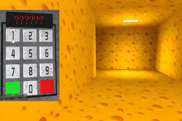 The code panel and a cheese hallway from Cheese Escape Chapter 2